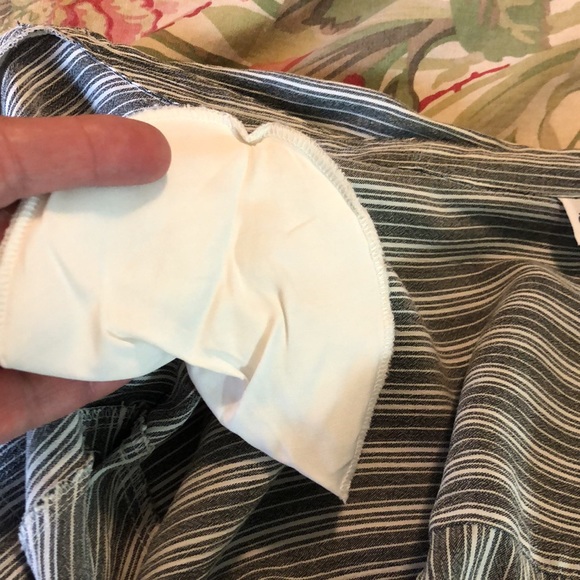 Vtg 90s APPARENZA Size 22W Tunic Length Stripe Gray/White Blouse Textured NEW - Picture 12 of 16